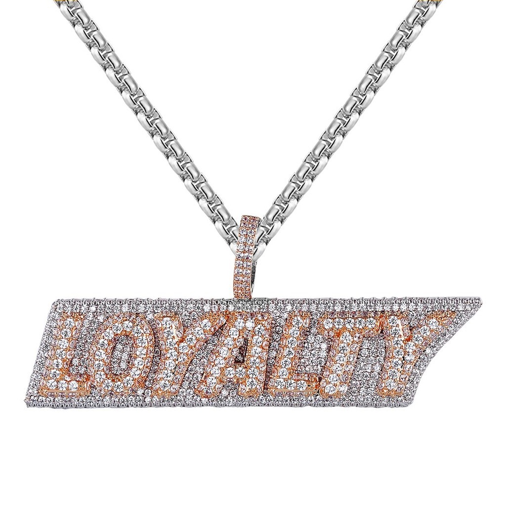 Rose Gold Iced Out Loyalty Pendant